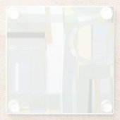 カラフル抽象芸術幾何学図形 ガラスコースター (裏面)