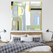 カラフル抽象芸術幾何学図形 キャンバスプリント (インサイチュ (寝室))