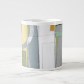 カラフル抽象芸術幾何学図形 ジャンボコーヒーマグカップ (正面)