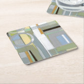 カラフル抽象芸術幾何学図形 スクエアペーパーコースター (アングル)