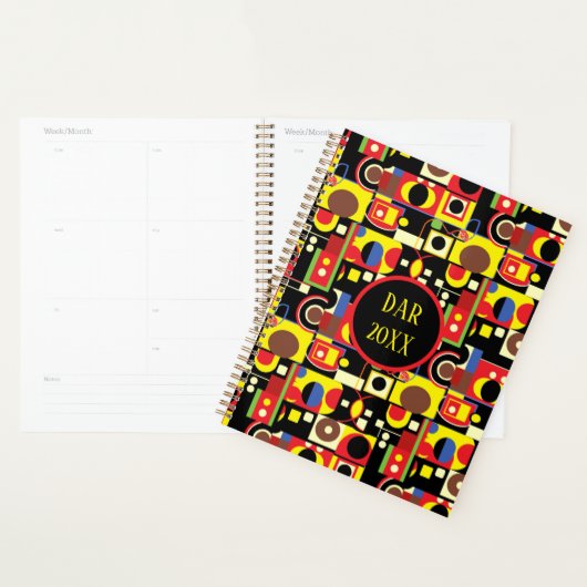 カラフル抽象芸術幾何学図形 プランナー手帳 (ディスプレー)