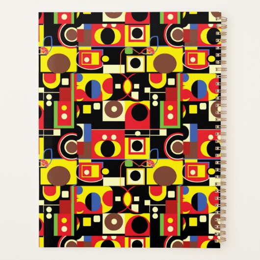 カラフル抽象芸術幾何学図形 プランナー手帳 (裏面)