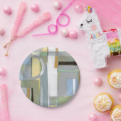 カラフル抽象芸術幾何学図形 ペーパープレート (パーティー)