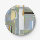 カラフル抽象芸術幾何学図形 ペーパープレート (正面)