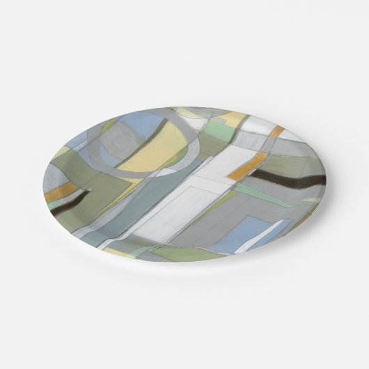 カラフル抽象芸術幾何学図形 ペーパープレート (アングル)