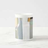 カラフル抽象芸術幾何学図形 ボーンチャイナマグカップ (正面)