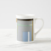 カラフル抽象芸術幾何学図形 ボーンチャイナマグカップ (右)