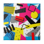 カラフル抽象芸術幾何学模様 タイル (正面)