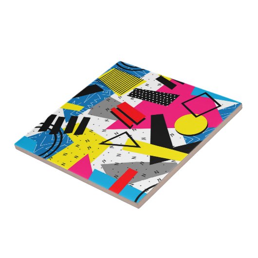 カラフル抽象芸術幾何学模様 タイル (側面)