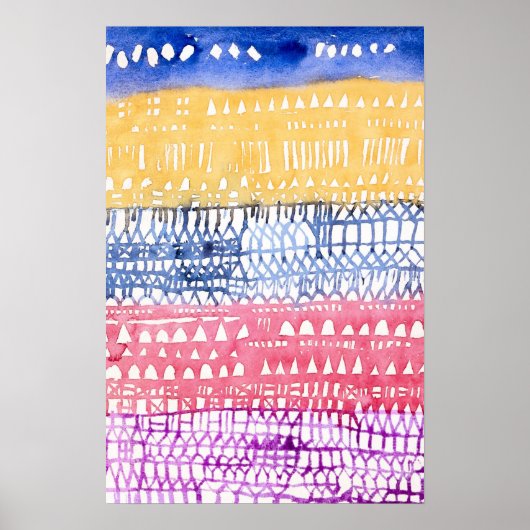 カラフル抽象芸術幾何学模様 ポスター (正面)