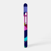 カラフル抽象芸術幾何学的パターン70s iPhone 16ケース (左側面)