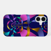 カラフル抽象芸術幾何学的パターン70s iPhone 16ケース (裏面横)