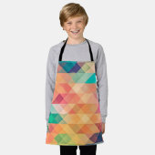 カラフル抽象芸術幾何学的パターン エプロン (着用した状態)