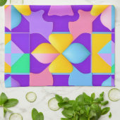 カラフル抽象芸術幾何学的パターン キッチンタオル (折り畳み)