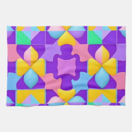 カラフル抽象芸術幾何学的パターン キッチンタオル