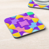 カラフル抽象芸術幾何学的パターン コースター (左側)