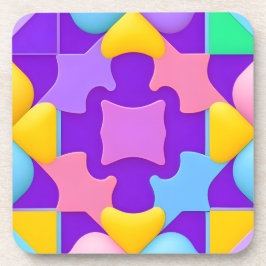 カラフル抽象芸術幾何学的パターン コースター