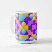 カラフル抽象芸術幾何学的パターン コーヒーマグカップ (正面左)