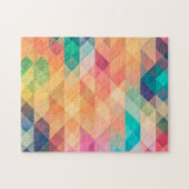 カラフル抽象芸術幾何学的パターン ジグソーパズル (横)