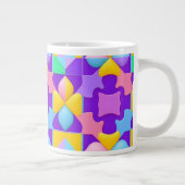 カラフル抽象芸術幾何学的パターン ジャンボコーヒーマグカップ (右)