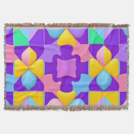 カラフル抽象芸術幾何学的パターン スローブランケット