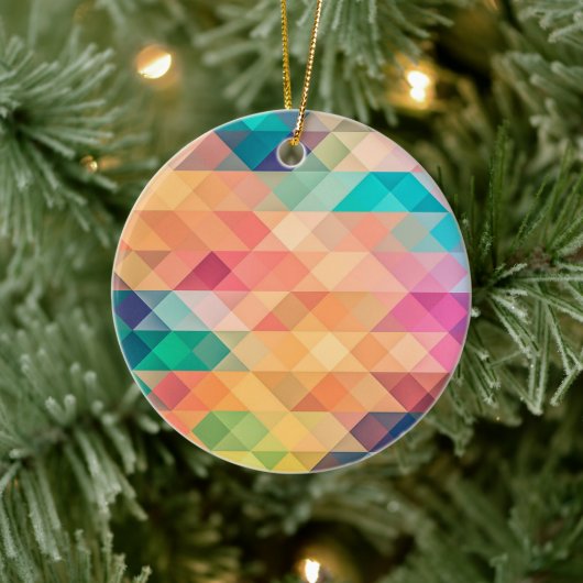 カラフル抽象芸術幾何学的パターン セラミックオーナメント (ツリー)