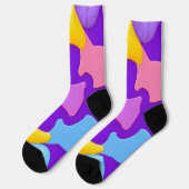 カラフル抽象芸術幾何学的パターン ソックス (左)