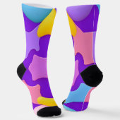 カラフル抽象芸術幾何学的パターン ソックス (傾斜あり)