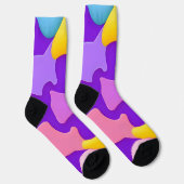 カラフル抽象芸術幾何学的パターン ソックス (右)