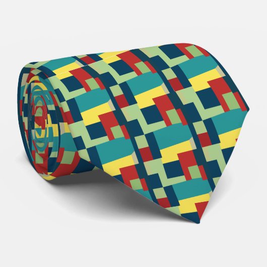 カラフル抽象芸術幾何学的パターン ネクタイ (ロール)
