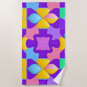 カラフル抽象芸術幾何学的パターン ビーチタオル (正面)