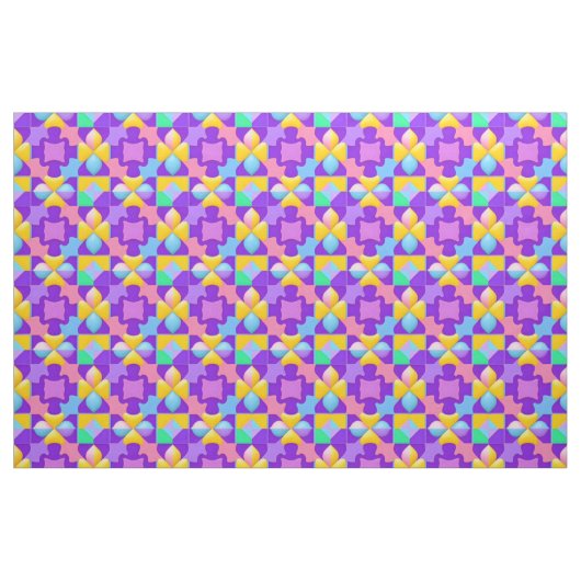 カラフル抽象芸術幾何学的パターン ファブリック (ファットクウォーター)
