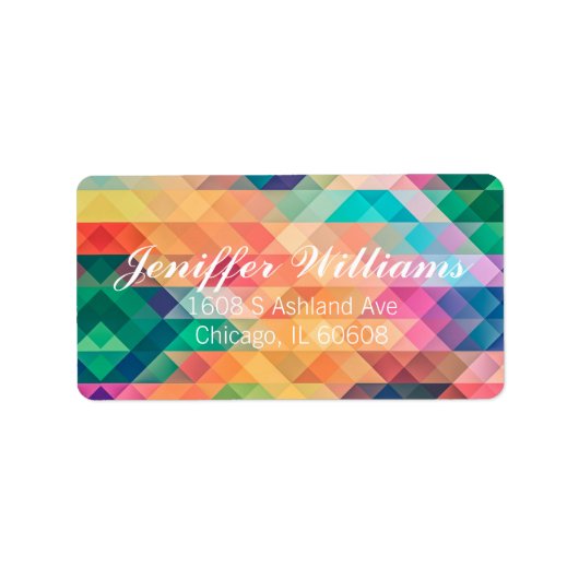 カラフル抽象芸術幾何学的パターン ラベル (正面)