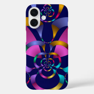 カラフル抽象芸術幾何学的パターン iPhone 16ケース