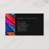 カラフル抽象芸術幾何学的パープルブルーピンク 名刺 (裏面)