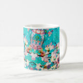 カラフル抽象芸術幾何学背景パターン コーヒーマグカップ (正面右)