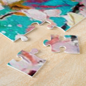 カラフル抽象芸術幾何学背景パターン ジグソーパズル (側面)