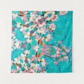 カラフル抽象芸術幾何学背景パターン タペストリー (正面(横))