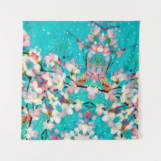 カラフル抽象芸術幾何学背景パターン タペストリー (正面)