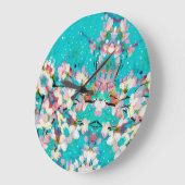 カラフル抽象芸術幾何学背景パターン ラージ壁時計 (傾斜)