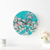 カラフル抽象芸術幾何学背景パターン ラージ壁時計 (ホーム)