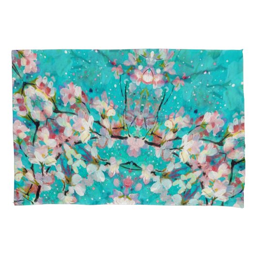 カラフル抽象芸術幾何学背景パターン 枕カバー (正面)