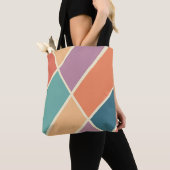 カラフル抽象芸術幾何形状デザイン トートバッグ (クローズアップ)