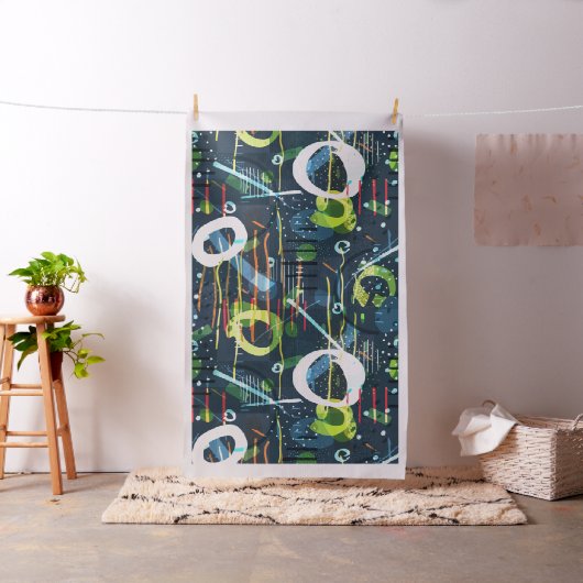 カラフル抽象芸術幾何形状パターンNo.2 ファブリック (インサイチュ)