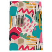 カラフル抽象芸術形グランジ状 ミディアムペーパーバッグ (正面)