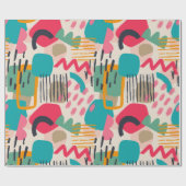 カラフル抽象芸術形グランジ状 ラッピングペーパー (フラット)