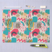 カラフル抽象芸術形グランジ状 薄葉紙 (クラフト)