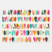 カラフル抽象芸術愛  ラッピングペーパーシート (正面3)