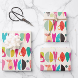 カラフル抽象芸術愛 ラッピングペーパーシート