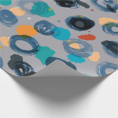 カラフル抽象芸術手書き円パターン ラッピングペーパー (角)
